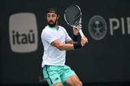 Jordan Thompson (AUS) in action during the men's singles 3rd round of the Miami Open - Source: Getty